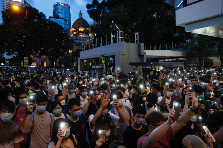 Manifestantes protestam em Hong Kong em dia que marca um ano de atos pró-democracia&nbsp;(atividade)