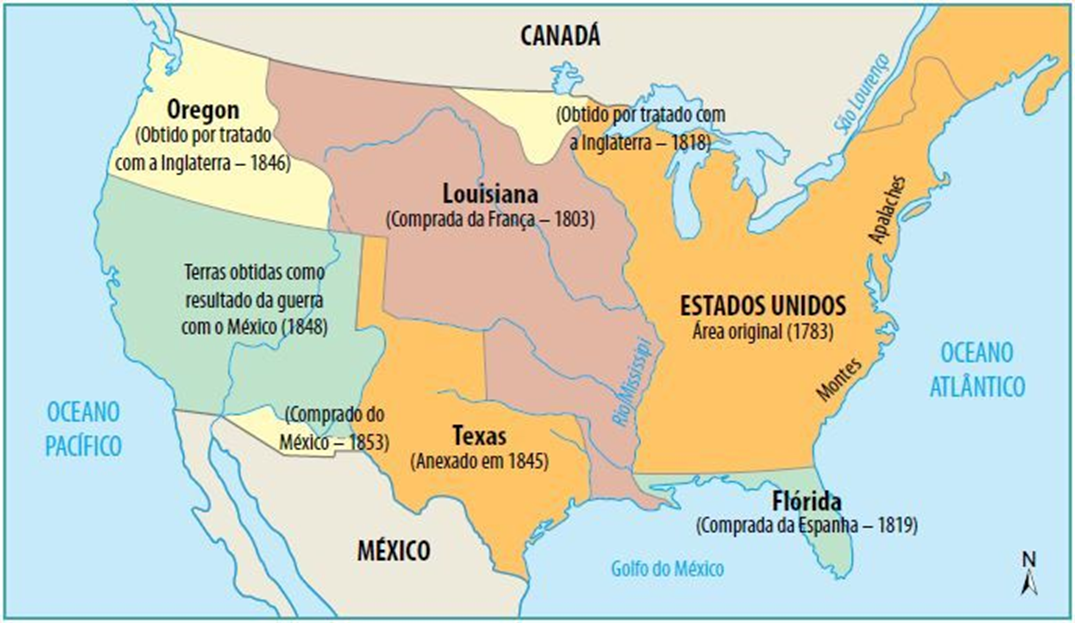 Apropriação do Território dos Estados Unidos desde a Colonização ...